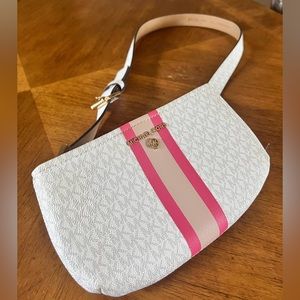 NWOT Michael Kors Off White with Pink stripe